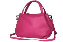 AmbraModa Damen handtasche Henkeltasche Schultertasche aus Echtleder GL023 (Fuxia) von AMBRA Moda