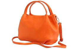 AmbraModa Damen handtasche Henkeltasche Schultertasche aus Echtleder GL023 (Orange) von AMBRA Moda