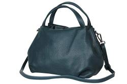 AmbraModa Damen handtasche Henkeltasche Schultertasche aus Echtleder GL023 (Petrol) von AMBRA Moda