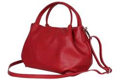 AmbraModa Damen handtasche Henkeltasche Schultertasche aus Echtleder GL023 (Rot) von AMBRA Moda