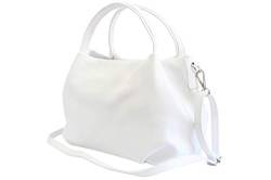 AmbraModa Damen handtasche Henkeltasche Schultertasche aus Echtleder GL023 (Weiß) von AMBRA Moda