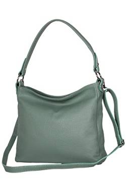 AmbraModa GL35 - Damen Handtasche Schultertasche Umhängetasche aus genarbtem Rindsleder (Avocadogrün) von AMBRA Moda