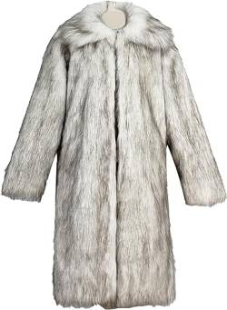 Kostüm Für Männer Kunstpelzmantel Cosplay Outfit Warm Dicker Mantel Jacke Outwear Mantel Für Halloween (A-1,XL) von AMCOIN