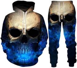 Unisex Trainingsanzug Set 3D Sportswear Anzug Hoodie Hosenanzug Mode (Herren8,4XL) von AMCYT