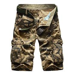 AMDOLE Herren Cargohose Oliv Männliche lässige Hose mit mittlerer Taille, Kurze Cargohose, Camouflage-Tasche, Reißverschluss, Hosenschlitz Hosen Schwarz von AMDOLE