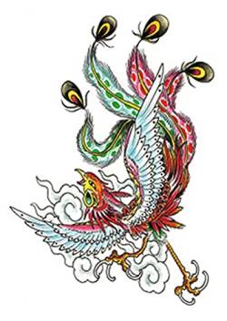 Bunte Phönixvögel 15x21cm-5Pcspc Fake Tattoos Body Art Aufkleber Wasserdicht Temporäres Tattoo Für Jungen Mädchen Geschenkartikel Party Favor Supplies von AMDPH