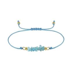 AMDXD 925 Silber Armband, Sterlingsilber Freundschaftsarmbänder Armreifen Hellblau Stein, Blau Gliederarmband, 25CM von AMDXD