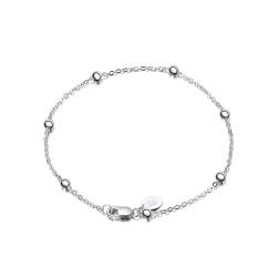 AMDXD Armband 925 Frau, Sterling Silber 925er Freundschafts Armband Armreif Klassiker Bead Kette, Silber Armband Damen Charms, 18CM von AMDXD