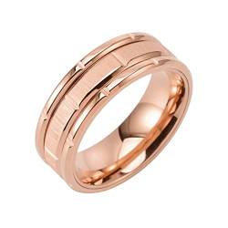 AMDXD Eheringe 8MM, Edelstahl Ringe Gebürstet, Rose Gold Ring Verlobung Mann Herrenring Gr.60 (19.1) von AMDXD