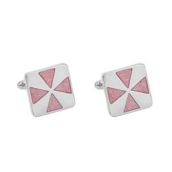 AMDXD Hemd für Manschettenknöpfe, Dreieck Cufflinks for Men, Rosa Manschettenknöpfe für Anzug Hemd Hochzeit Business Graduation Gift von AMDXD