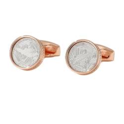 AMDXD Manschettenknöpfe Elegant, Rund Blumen Muster Cufflinks for Men Gold, Rose Gold Manschettenknöpfe für Anzug Hemd Hochzeit Business Graduation Gift von AMDXD