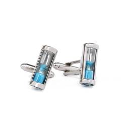 AMDXD Manschettenknöpfe Elegant, Sanduhr Cufflinks Shirt for Men, Blau Manschettenknöpfe für Herren zur Hochzeit, Verlobung, Valentinstag, Jahrestag von AMDXD