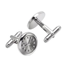 AMDXD Manschettenknöpfe Herren Elegant, Uhr Cufflinks Shirt for Men, Silber Manschettenknöpfe für Anzug Hemd Hochzeit Business Graduation Gift von AMDXD