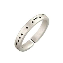 AMDXD Sterling Silber 925 Ring Hochzeit, Love You Forever Morseschrift Ring Verlobung Damen, Silber Ring Verlobung Herren von AMDXD