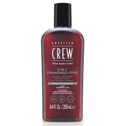 AMERICAN CREW – 3-in-1 Chamomile & Pine Shampoo, Conditioner & Body Wash, 250ml, Pflegeshampoo und Duschgel für Männer, Produkt für die tägliche Reinigung von Körper und Haar von AMERICAN CREW