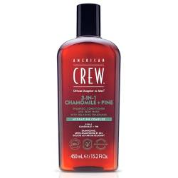 AMERICAN CREW – 3-in-1 Chamomile & Pine Shampoo, Conditioner & Body Wash, 450ml, Pflegeshampoo und Duschgel für Männer, Produkt für die tägliche Reinigung von Körper und Haar von AMERICAN CREW