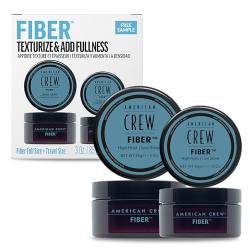 AMERICAN CREW - Fiber Duo Set mit 85g & 50g, Haarwachs für Männer, Haarprodukt mit starkem Halt, Stylingprodukt für viel Textur & mattes Finish, zur täglichen Anwendung von AMERICAN CREW