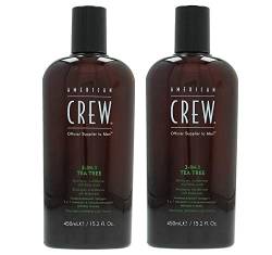 American Crew 2 er Pack American Crew Tea Tree 3 in 1 Shampoo,Conditioner,Bodywash 450 ml von AMERICAN CREW