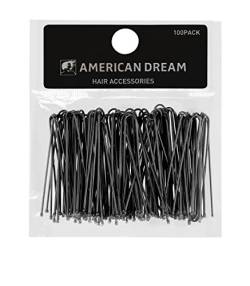 AMERICAN DREAM Pack of 100 x Haarklammern - schwarz - glatt - 2 inch / 5 cm Länge, 1er Pack (1 x 60 g) von AMERICAN DREAM