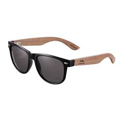AMEXI Holz Sonnenbrillen/Sonnenbrille mit Holzbügeln aus Walnuss für Damen & Herren/Polarisierende Brillengläser mit UV400-Schutz von AMEXI