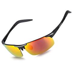 coloseaya Herren Polarisierte Sonnenbrille Al-Mg Metall Rahme Ultra Leicht Herren Sportbrille Sonnenbrille UV400 CAT 3 CE von AMEXI