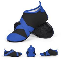 AMFUN Badeschuhe, Schnell Trocknend Wasserschuhe für Herren Damen, rutschfest Schwimmschuhe Breathable Barfußschuhe, Leicht Surfschuhe Aquaschuhe für Beach Pool Surfen (Blau Schwarz Gr.40-41) von AMFUN