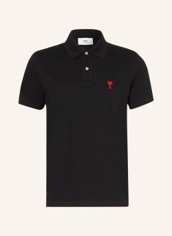 Ami Paris Piqué-Poloshirt schwarz von AMI PARIS