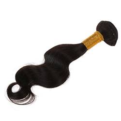 AMIUHOUN Koerper Wellige Haare Schwarze Geflochtene Peruecke Haarverlaengerungen 1 Buendel 50g 20cm von AMIUHOUN