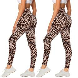 AMIYOYO 2er Pack Leggings für Damen High Waist Leggins Blickdicht Elastische Bauchweg Hosen Weiche Sporthose für Yoga Fitness Outdoor&Freizeit von AMIYOYO