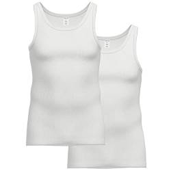 AMMANN - Organic Cotton Doppelripp - Unterhemd/Tank Top - 2er Pack (8 Weiß) von AMMANN