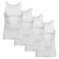AMMANN - Organic Cotton Doppelripp - Unterhemd/Tank Top - 4er Pack (7 Weiß) von AMMANN