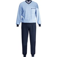 AMMANN Pyjama, lang, Baumwolle, für Herren, blau, 48 von AMMANN