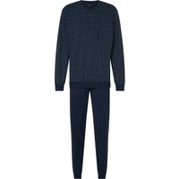 AMMANN Schlafanzug, Streifen-Design, Brusttasche, für Herren, blau, 54 von AMMANN