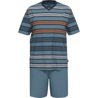 AMMANN Schlafanzug kurz, Baumwolle, 2-teilig, für Herren, blau, 50 von AMMANN