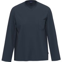 AMMANN Schlafshirt, Langarm, Brusttasche, für Herren, blau, S von AMMANN