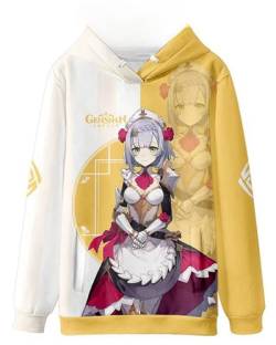 AMOMA Cosplay Anime Spiel Genshin Impact 3D Digital Hoodie Freizeit Lange Ärmel Unisex Kapuzenpullover Sweatshirt(XXL,Noelle-YW) von AMOMA