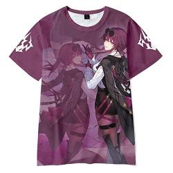 AMOMA Unisex Cosplay Spiel Honkai Star Rail 3D Druck Kurzarm Tees Freizeitl Rundhals T-Shirt(3XL,Kafka) von AMOMA