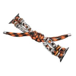 AMONIDA Ersatzarmband, Schnell Trocknendes, Stilvolles Webarmband. Passen Sie die Größe für den Täglichen Gebrauch an (Schwarz-orange Tarnung) von AMONIDA