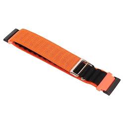 AMONIDA Nylon-Smartwatch-Armband, Atmungsaktives Gewebtes Uhrenarmband Zum Wandern (Orange und Schwarz) von AMONIDA