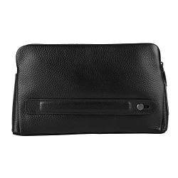 AMONIDA Smart Wallet, Herren Smart Wallet Fipilock FL V1 Herren Leder Reißverschluss Geldbörse Smart Fingerabdruck Sicherheit Anti-Diebstahl-Tasche (Schwarz) von AMONIDA