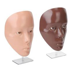 Augen-Make-up-Mannequin-Brett-Set, Realistisches Kosmetisches Übungsbrett Zum Üben Wiederverwendbares 5D-Silikon für die Nase (Schwarz Rosa) von AMONIDA