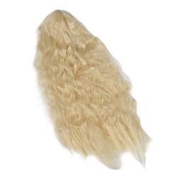 Damenperücke mit Lockigem Haar, Elastische, Feste, Gewellte Damen-Halloween-Perücke für Damen (Hellblond) von AMONIDA