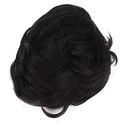 Gefälschte Kurze Lockige Haarperücke, Tragen Sie Fest Kurze Lockige Frauenperücke Schwarze Farbe Atmungsaktives Mesh für Rollenspiele von AMONIDA