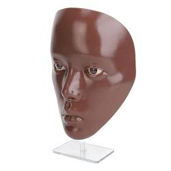 Make-up-Übungsgesicht, Silikon-Make-up-Schaufensterpuppe für Volles Gesicht, 5D, Einfache Reinigung für Anfänger (Schwarze Haut) von AMONIDA