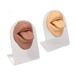 Silikon-Zunge-Mund-Modell, Tragbares Weiches Bohr-Mund-Modell Zum Üben 2 Stück für Anfänger für den Salon von AMONIDA
