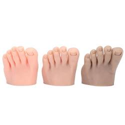 Übungs-Falschfußmodell, 3-teiliger Linker Fuß, Weiches Nagelkunst-Fußmodell für Anfänger für Nagelstudio von AMONIDA