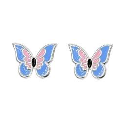 Amonroo Cute Butterfly Ear Studs Tiny Earrings Enamel Ear Studs for Girls Earrings Minimalist Handmade Gift 925 Sterling Silver von AMONROO