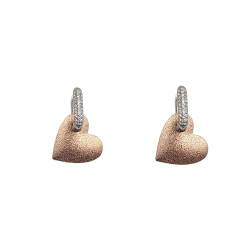 Amonroo Flawless Heart Hoop CZ Cubic Zirconia Convertible Earrings Heart in Hoop Minimalist Handmade Gift for Girlfriend-17x15 mm von AMONROO