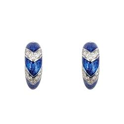 Amonroo Quirky Enamel Hoop Strips CZ Chunky Bold Hoops Everday Wear Earrings Mini Art Deco Earrings Minimalist Handmade Gift -7x4 mm von AMONROO