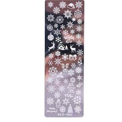 1pc Weihnachten Nail Prageplatte Schneeflocken Ahornblatt-Bild Geometrische polnische Stencil-Nagel-Kunst-Schablone Mold von AMOYER